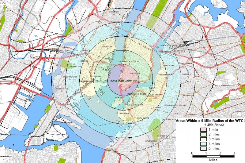 WTC affected areas 5 mile radius